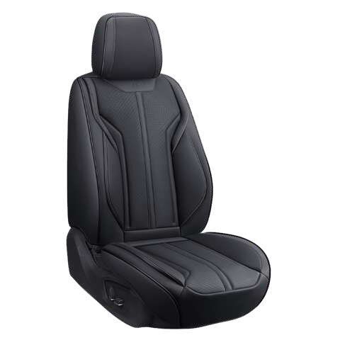 Cubre asiento de vinil Platinum negro filos rojos Model Y